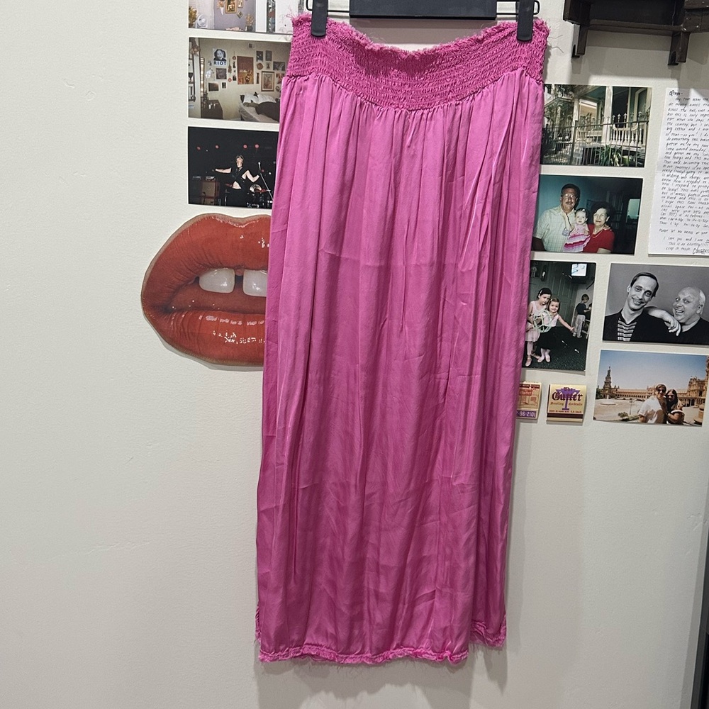 Aerie Vibrant Pink Midi Skirt
